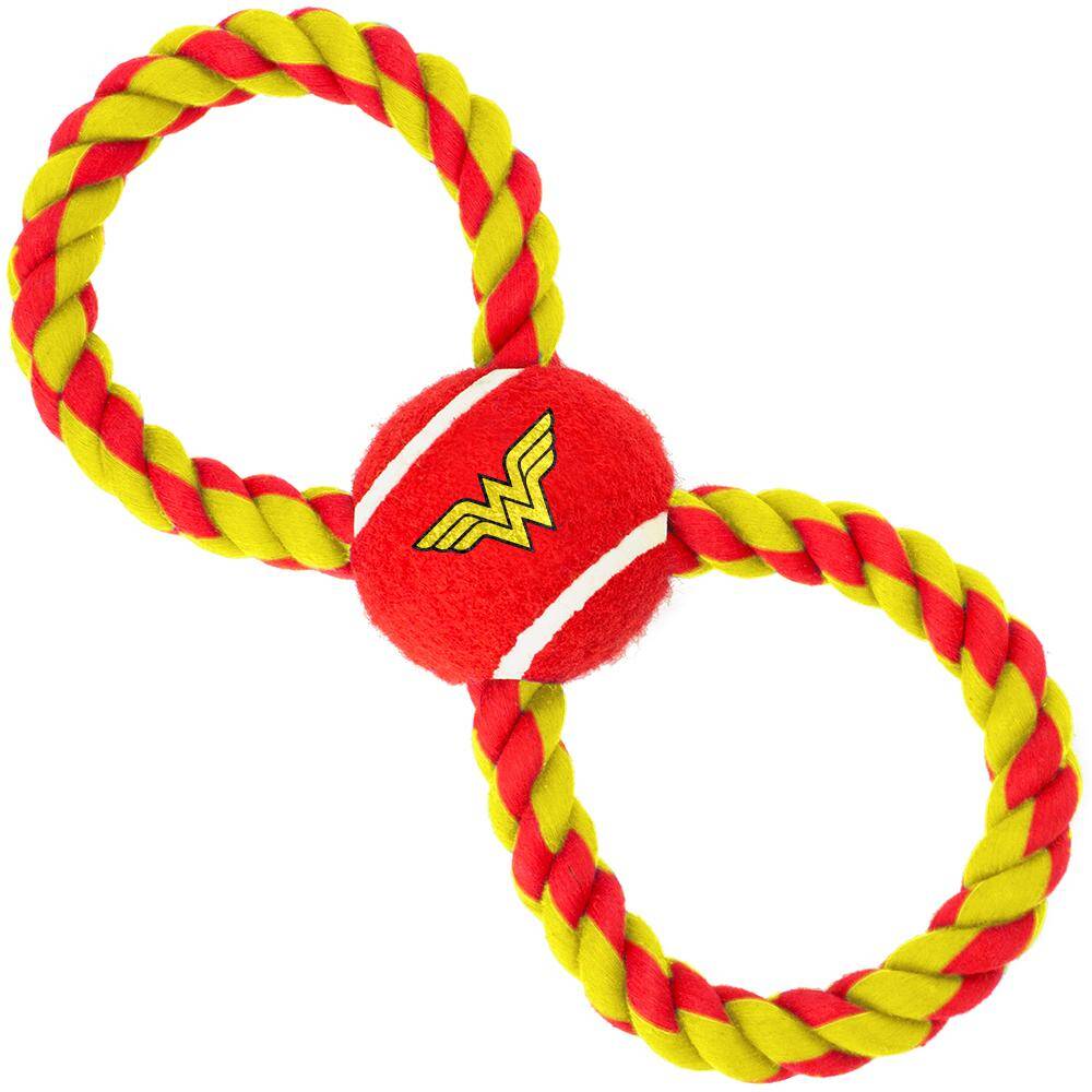 Dog Toy Rope Tennis Ball - Wonder Woman Logo