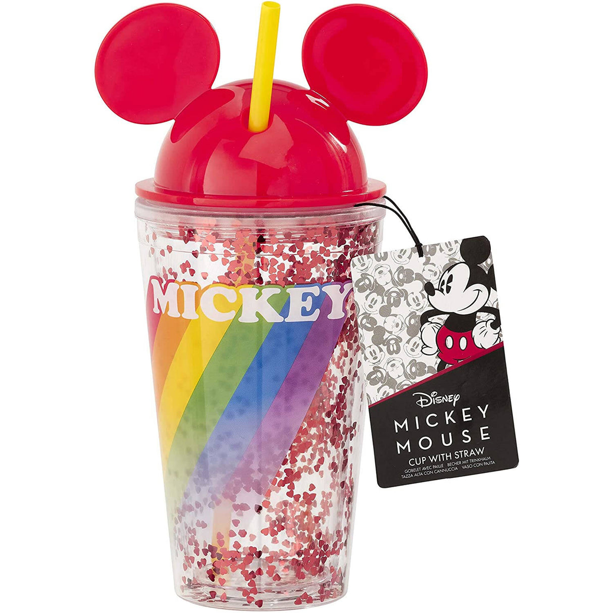 Funko Disney Cup With Straw - Mickey Rainbow