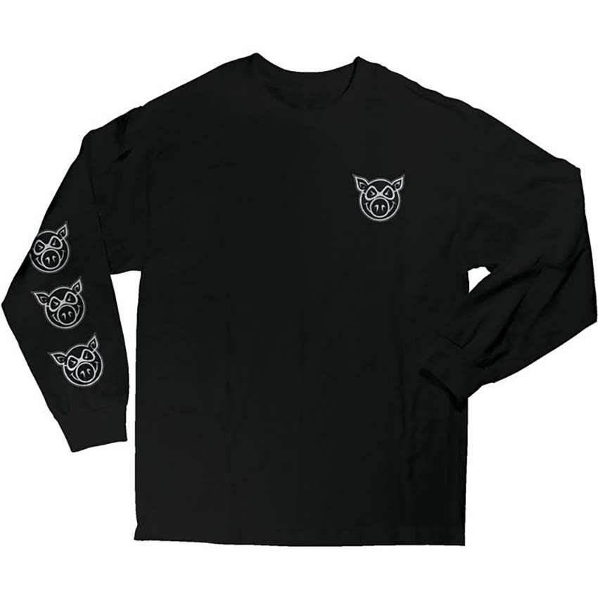 Pig Wheels Muliti Pig Long Sleeve T Shirt - Black