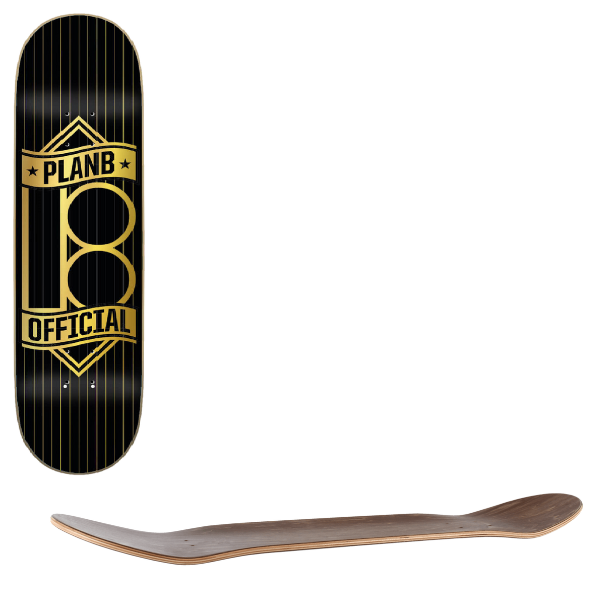 Plan B Banner Gold Skateboard Deck - 8.375