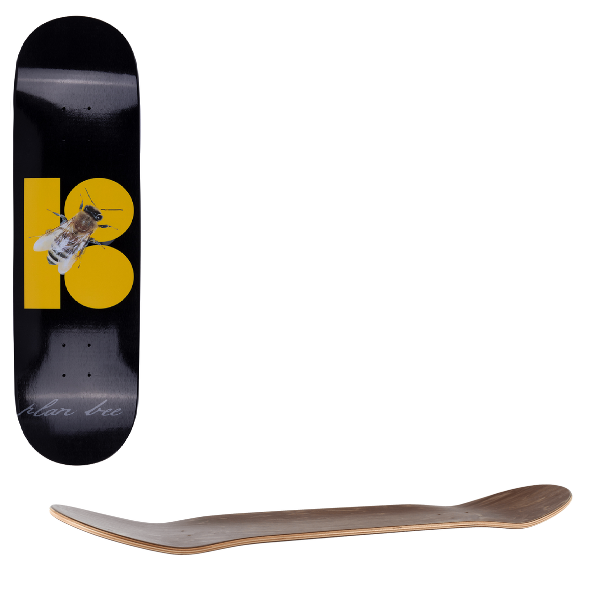 Plan B Bumble Skateboard Deck - Black 8.25"