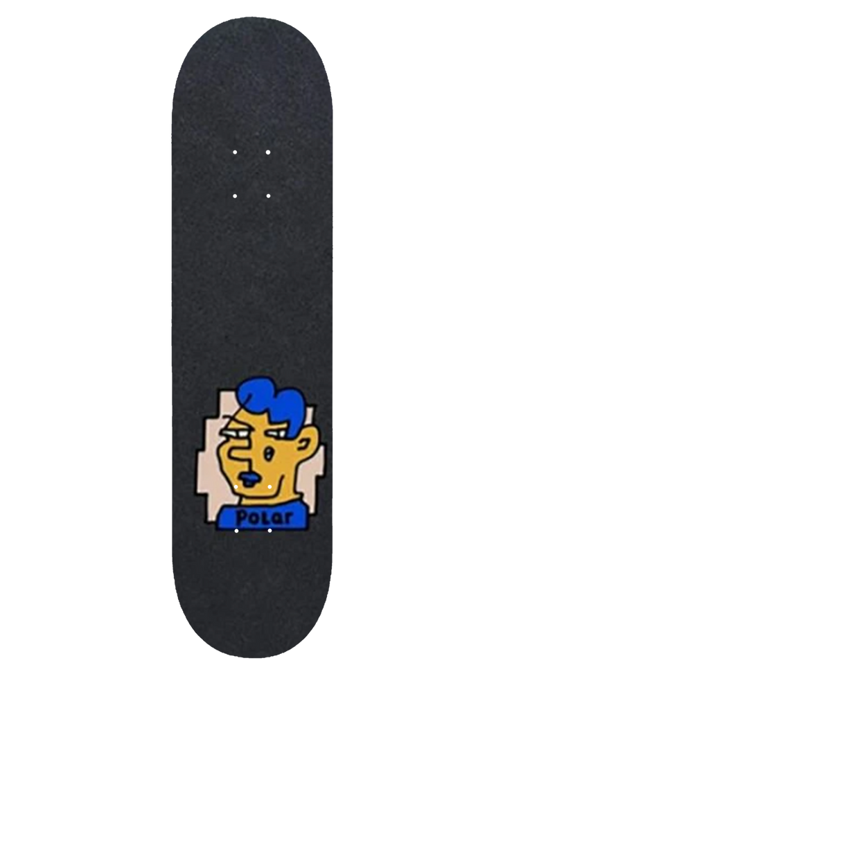 Polar Doodle Face Skateboard Grip Tape - Black