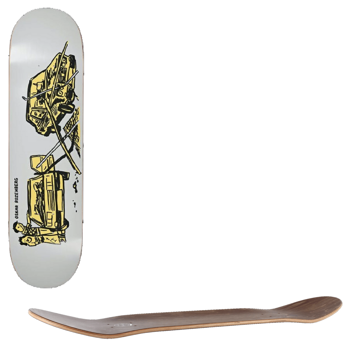 Polar Oskar Rozenberg Driver's License Skateboard Deck - Grey 8.25''