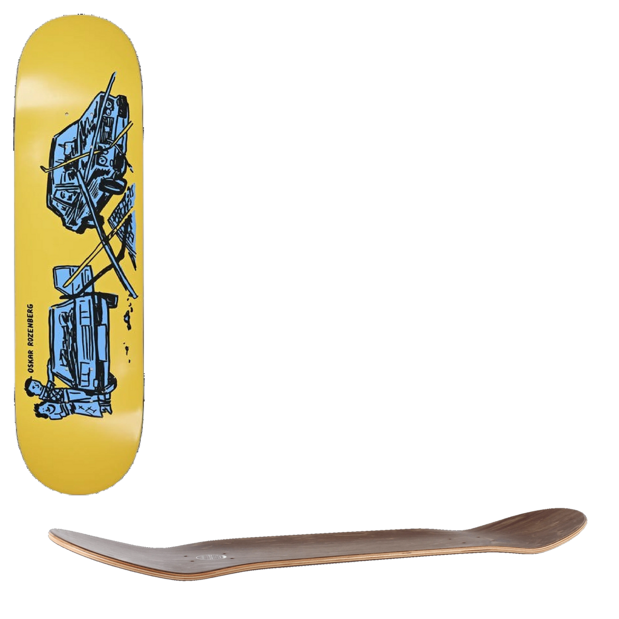 Polar Oskar Rozenberg Driver's License Skateboard Deck - Yellow 8.375''