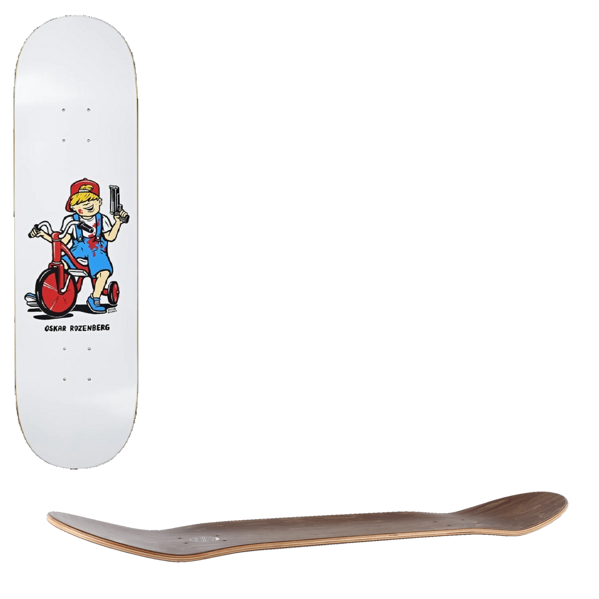 Polar Oskar Rozenberg Tricycle Skateboard Deck - White 8.5''