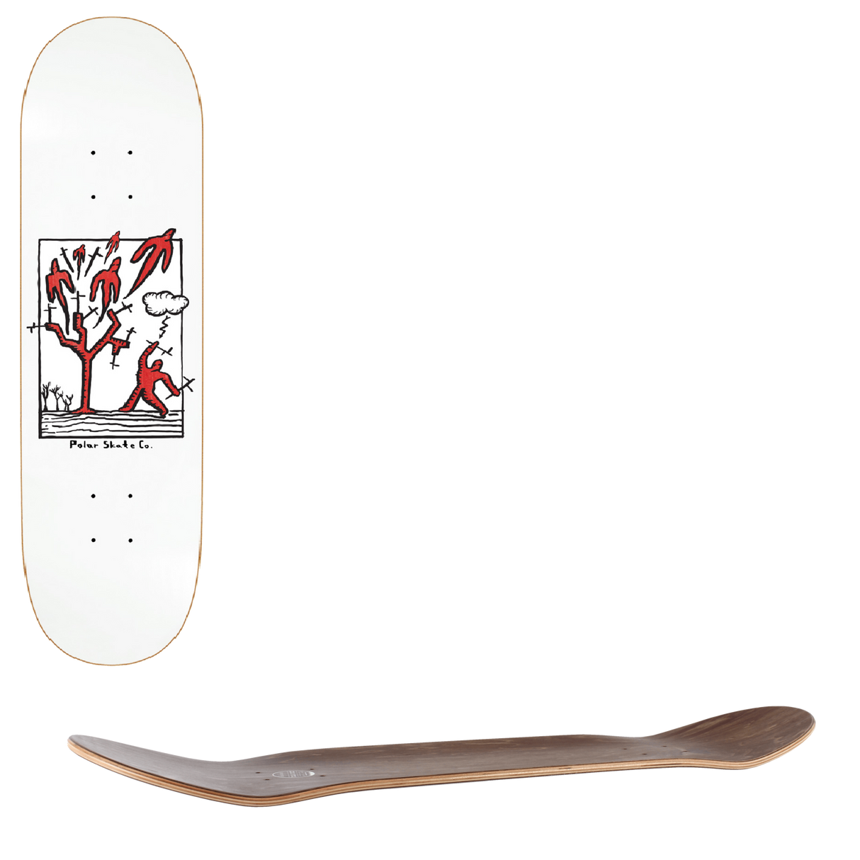 Polar Team Heaven Skateboard Deck - White 8.75"