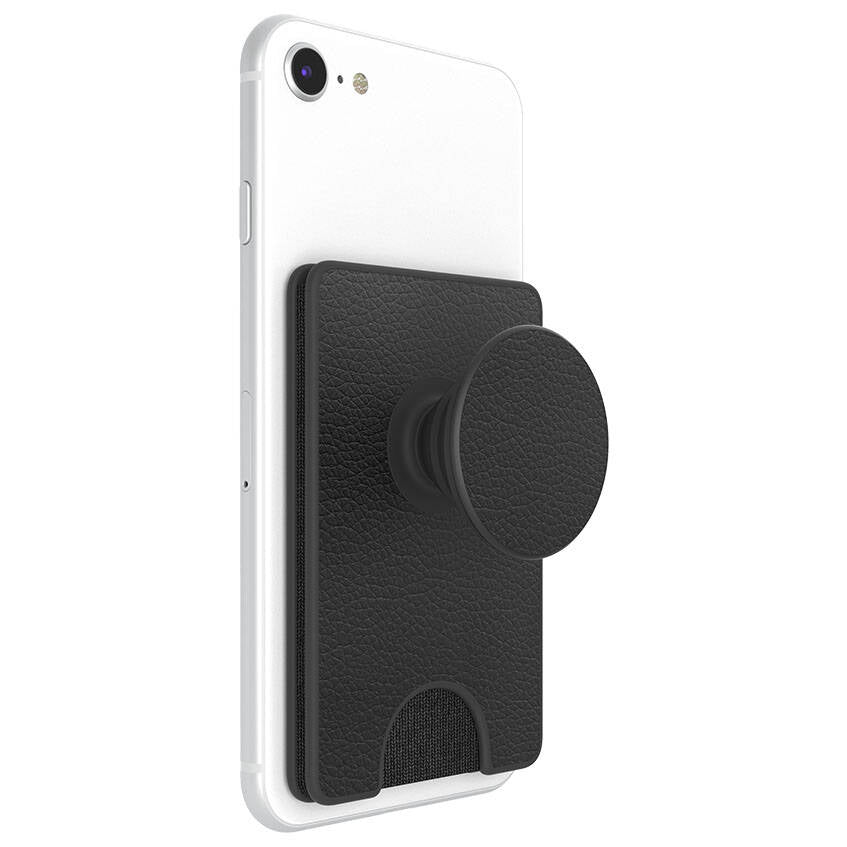 PopSockets PopWallet+ - Vegan Pebbled Leather Black