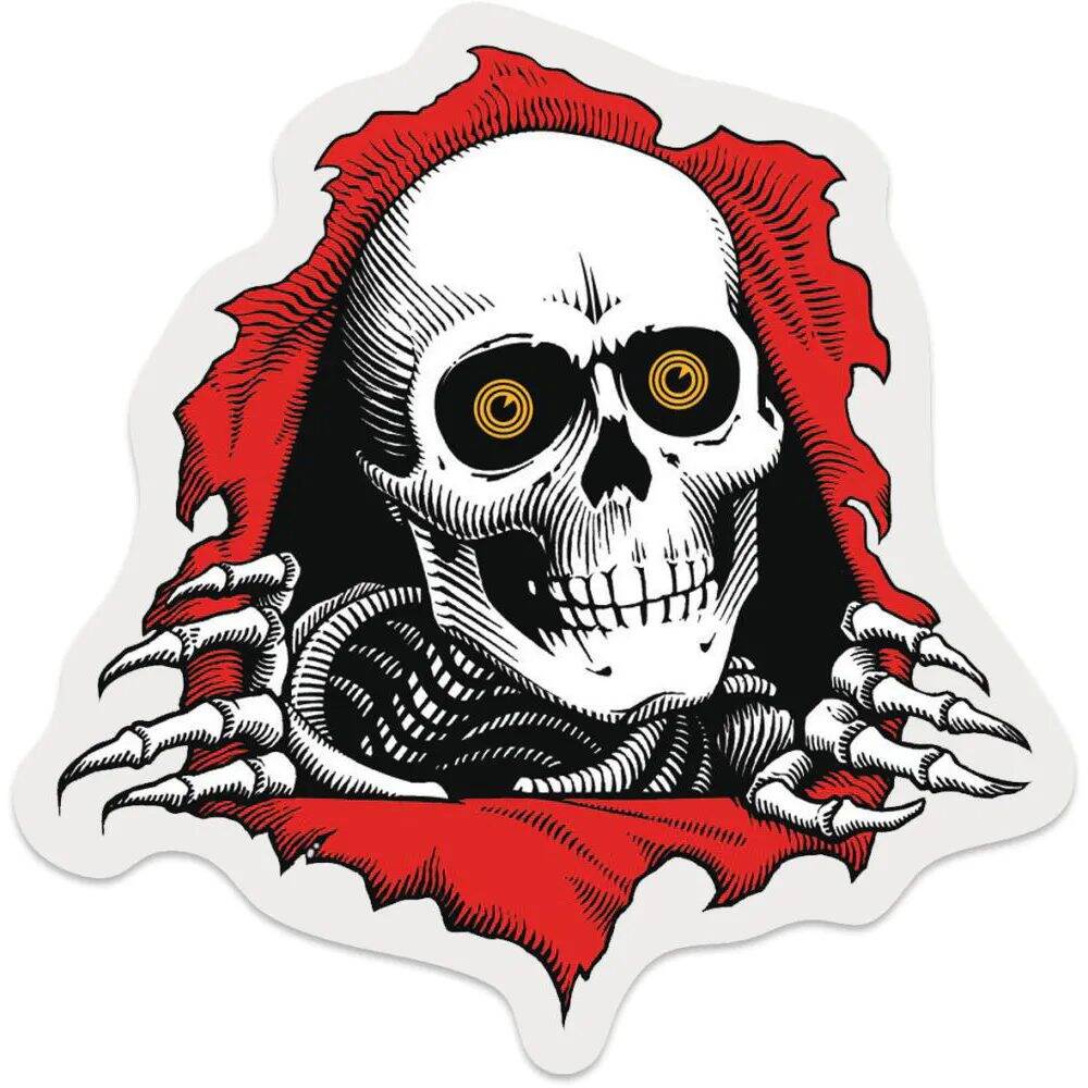 Powell Peralta Ripper Sticker - White 3''