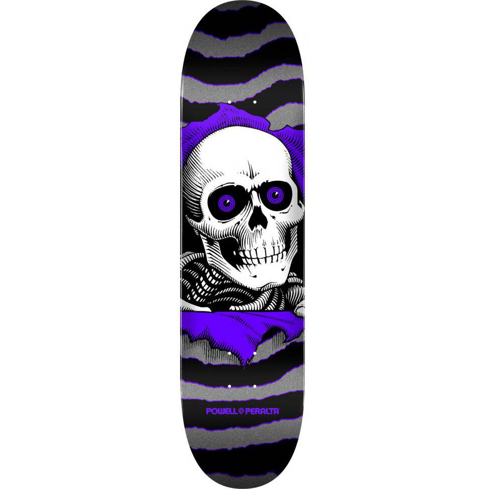 Powell Peralta Ripper One Off Skateboard Deck - Silver/Purple 7.5"