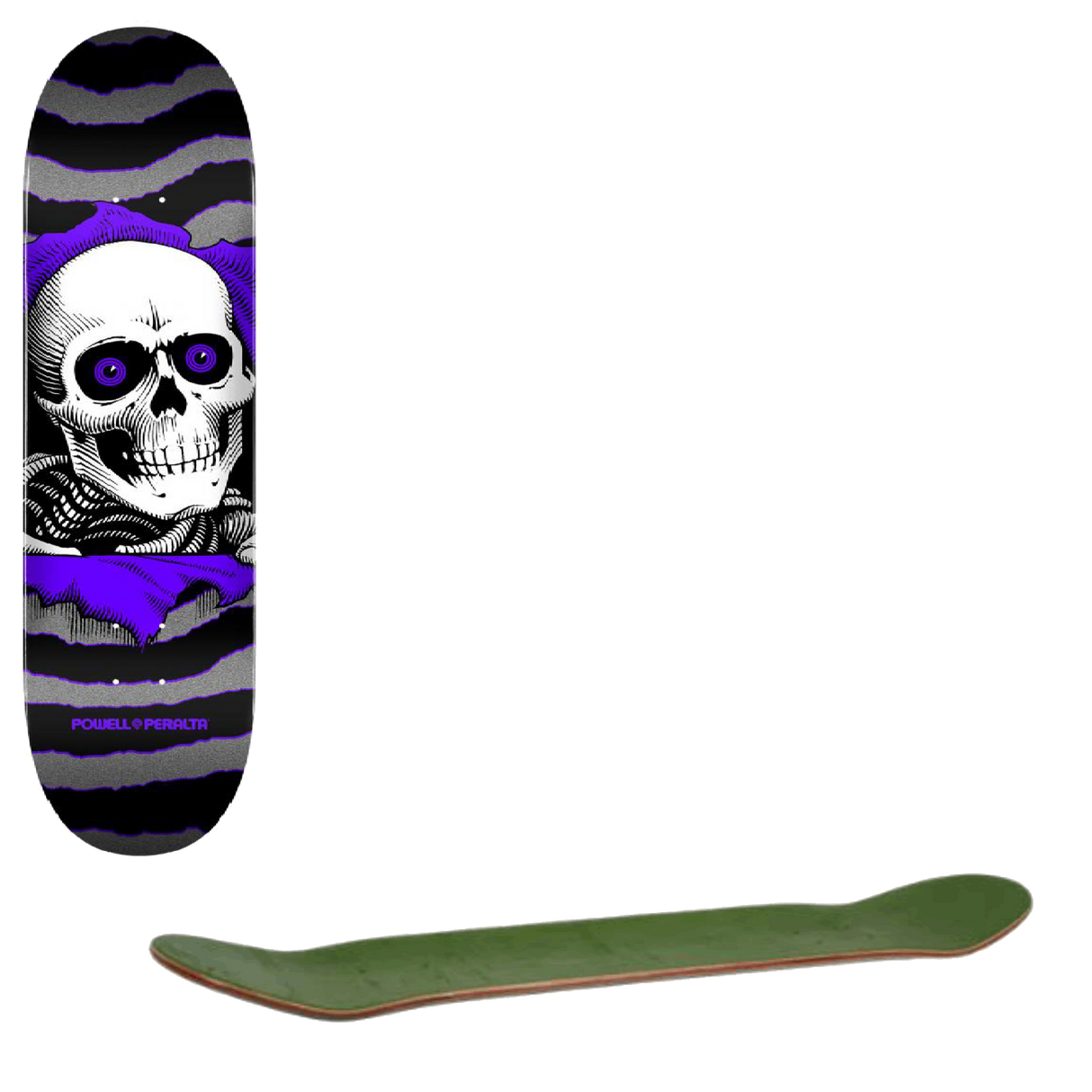 Powell Peralta Ripper One Off Skateboard Deck - Silver/Purple 7.5"