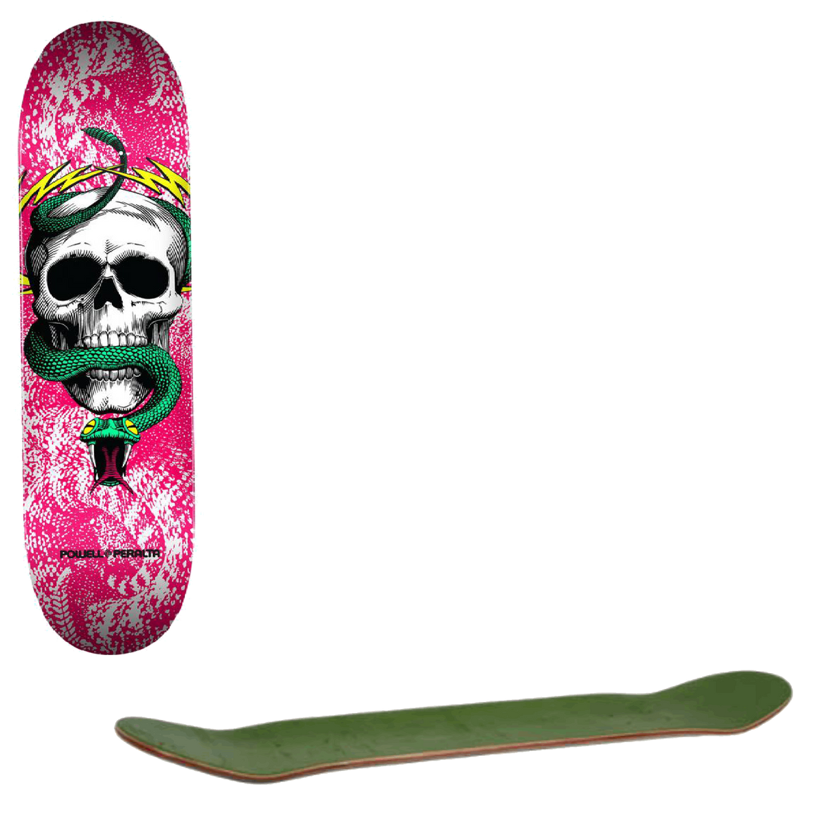 Powell Peralta Skull & Snake One Off Skateboard Deck - Pink 7.75"