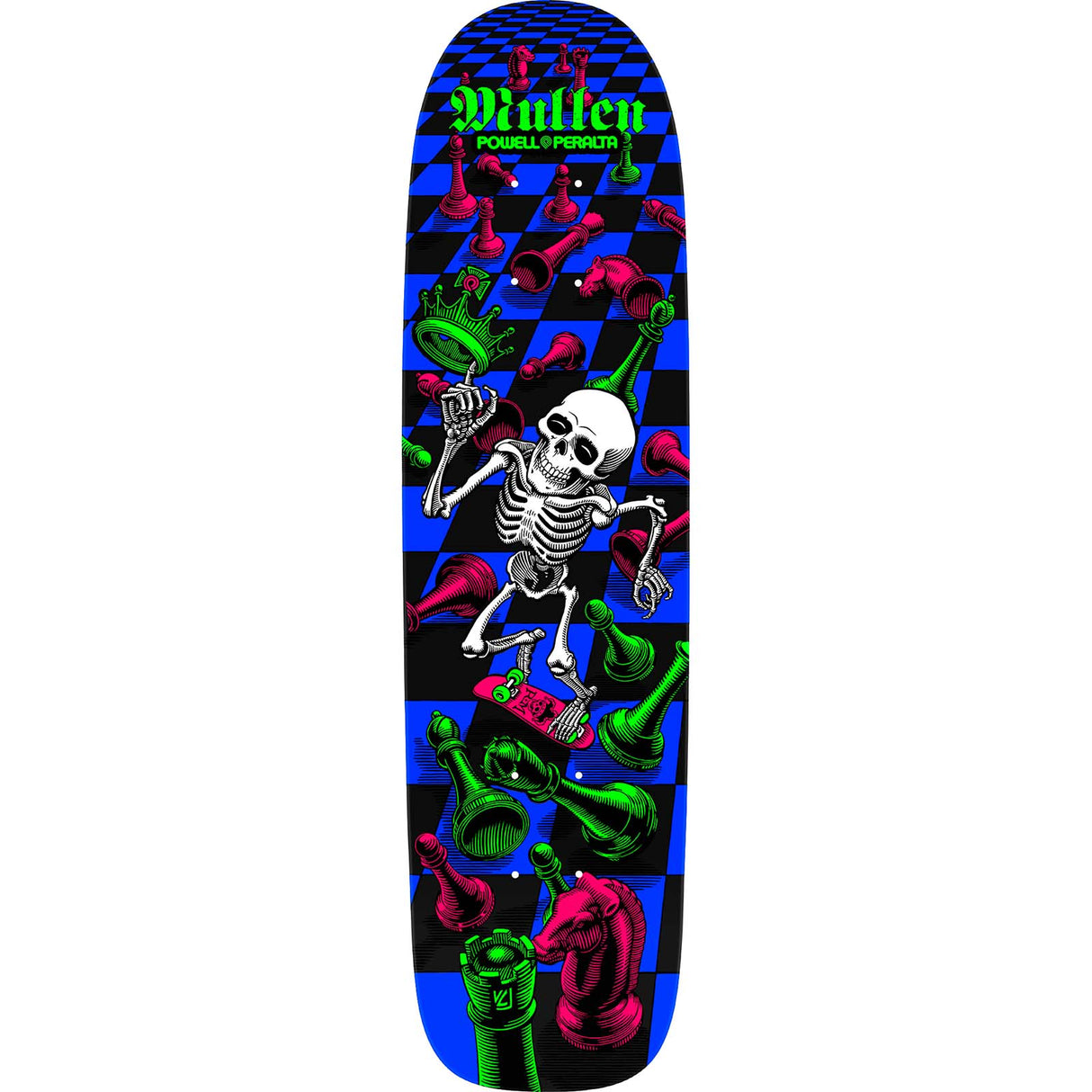 Powell Peralta Bones Brigade Series 14 Blacklight Edition Skateboard Deck - Mullen 7.4"