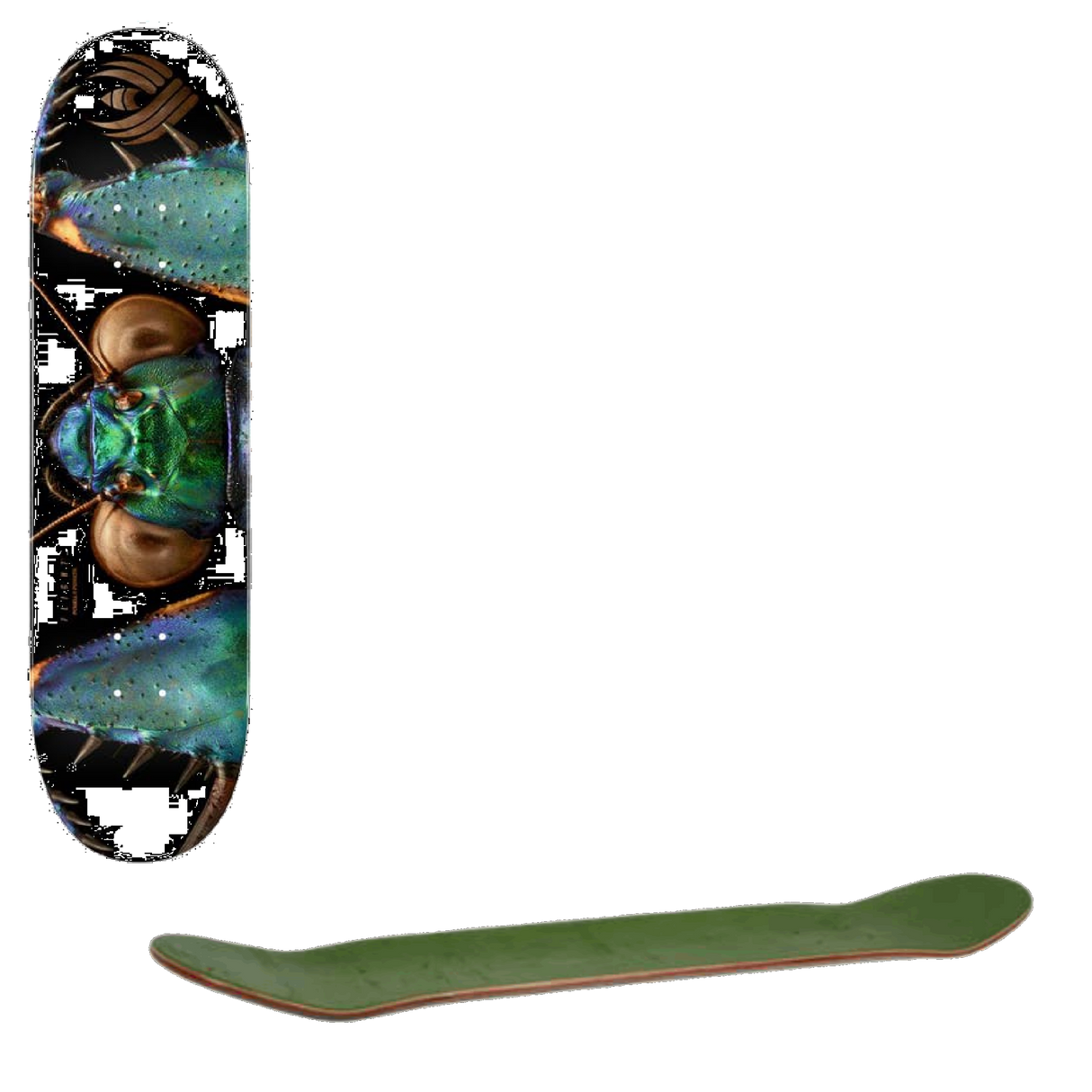 Powell Peralta Levon Biss Iridescent Bark Mantis #245 Skateboard Deck - Multi 8.75''