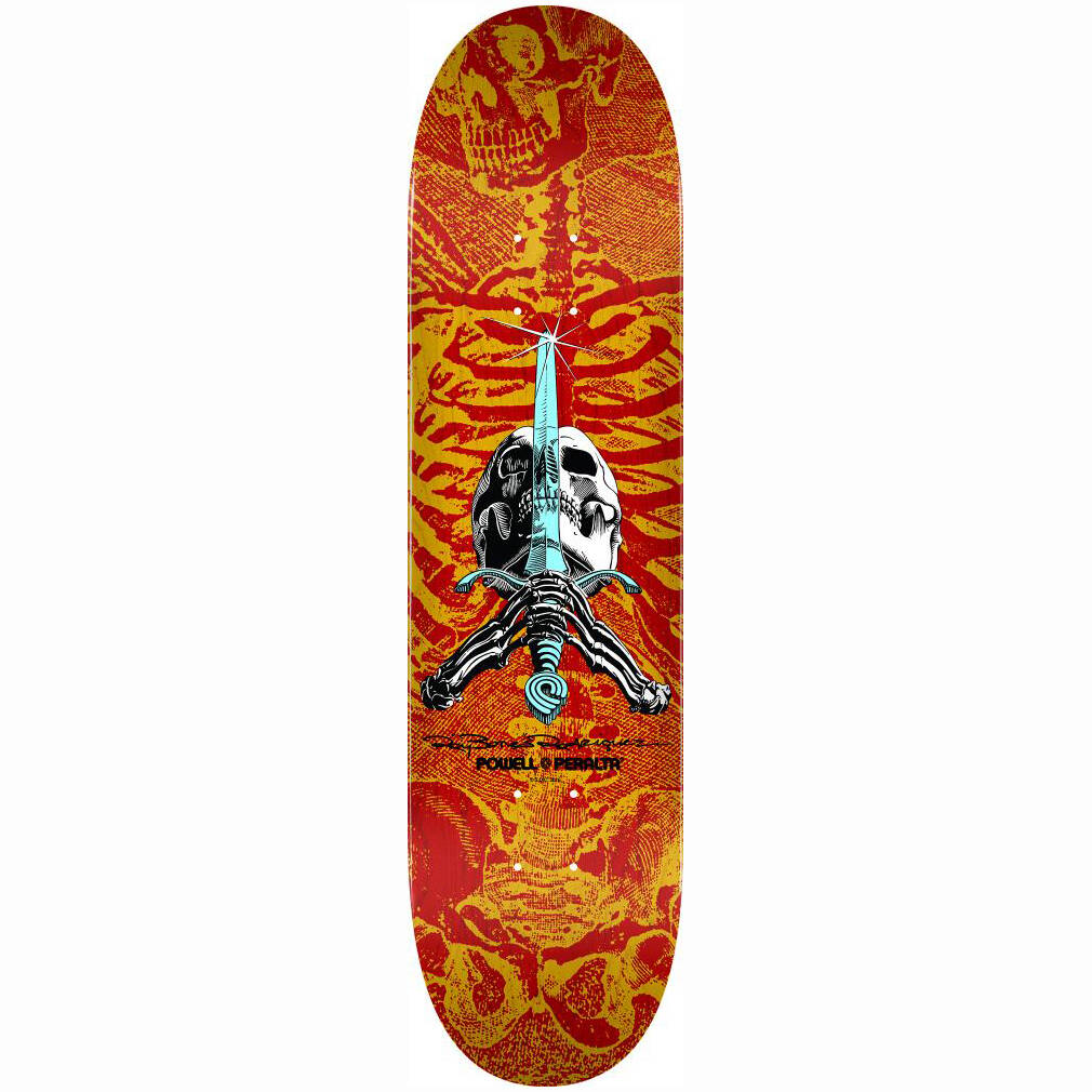 Powell Peralta Skull & Sword #242 Skateboard Deck - Red 8''