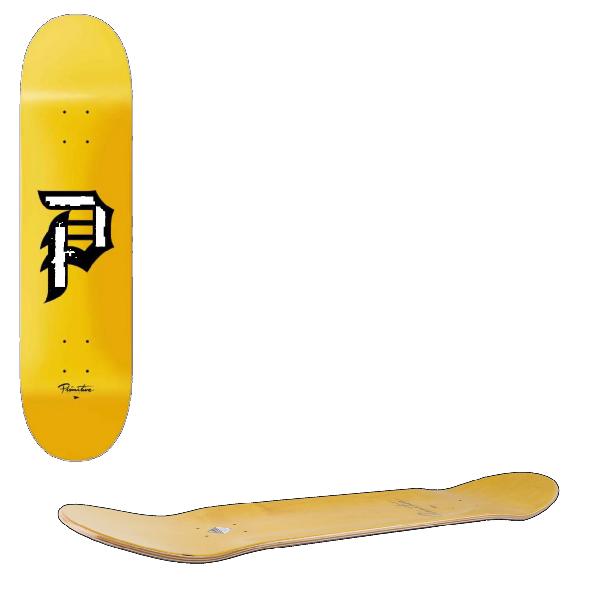 Primitive Dirty P Skateboard Deck 8.38'' - Yellow