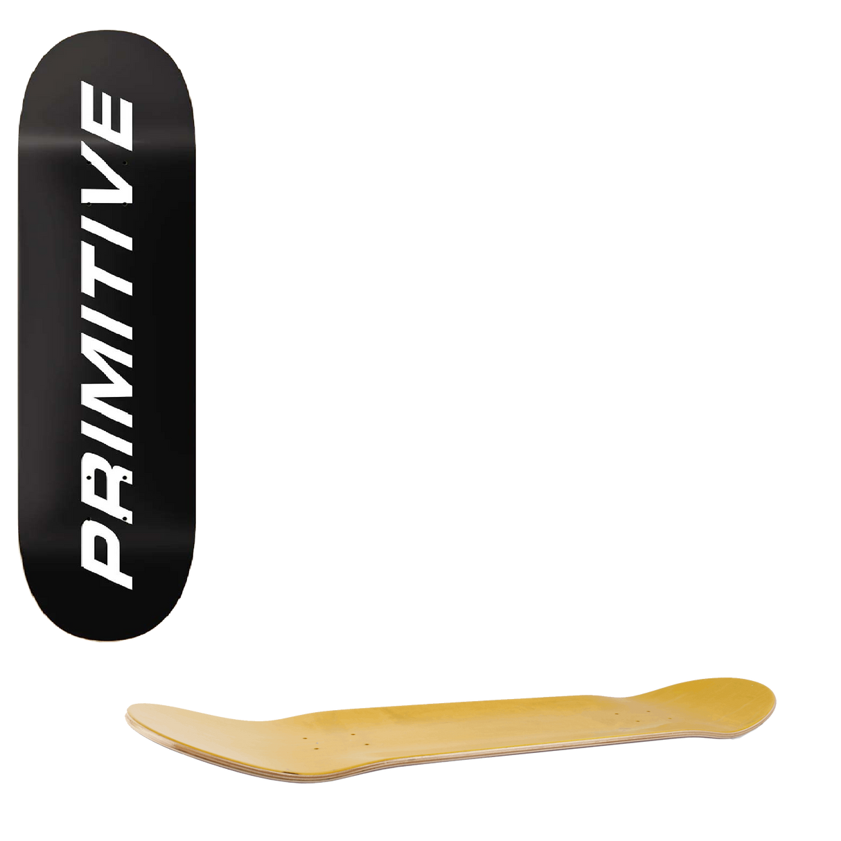 Primitive Euro Slant Cord Skateboard Deck - Black 8.25"