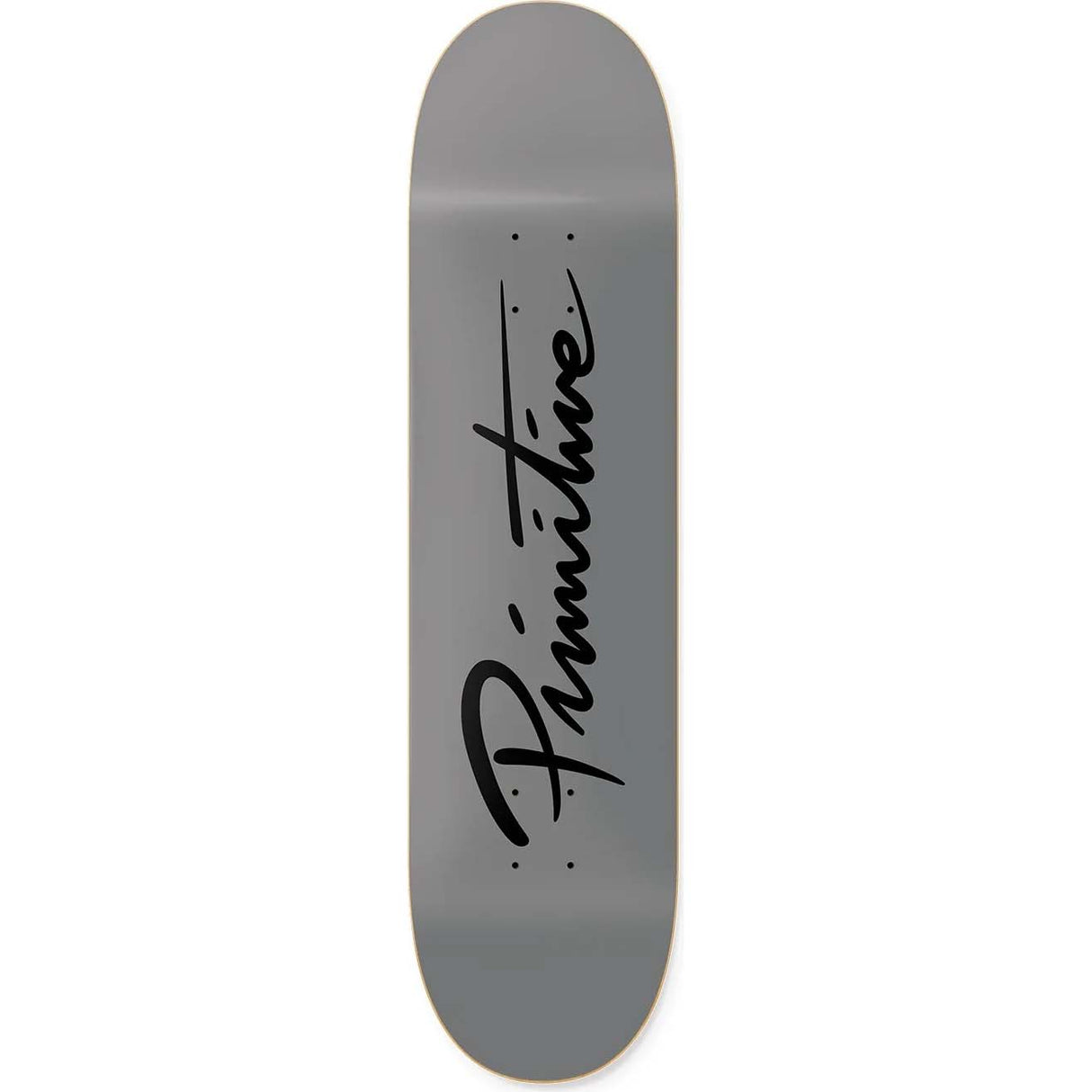 Primitive Nuevo Script Core Skateboard Deck - Grey 8.38"