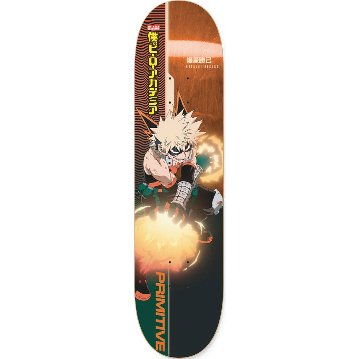 Primitive X My Hero Academia Skateboard Deck - Katsuki Bakugo 8.25"