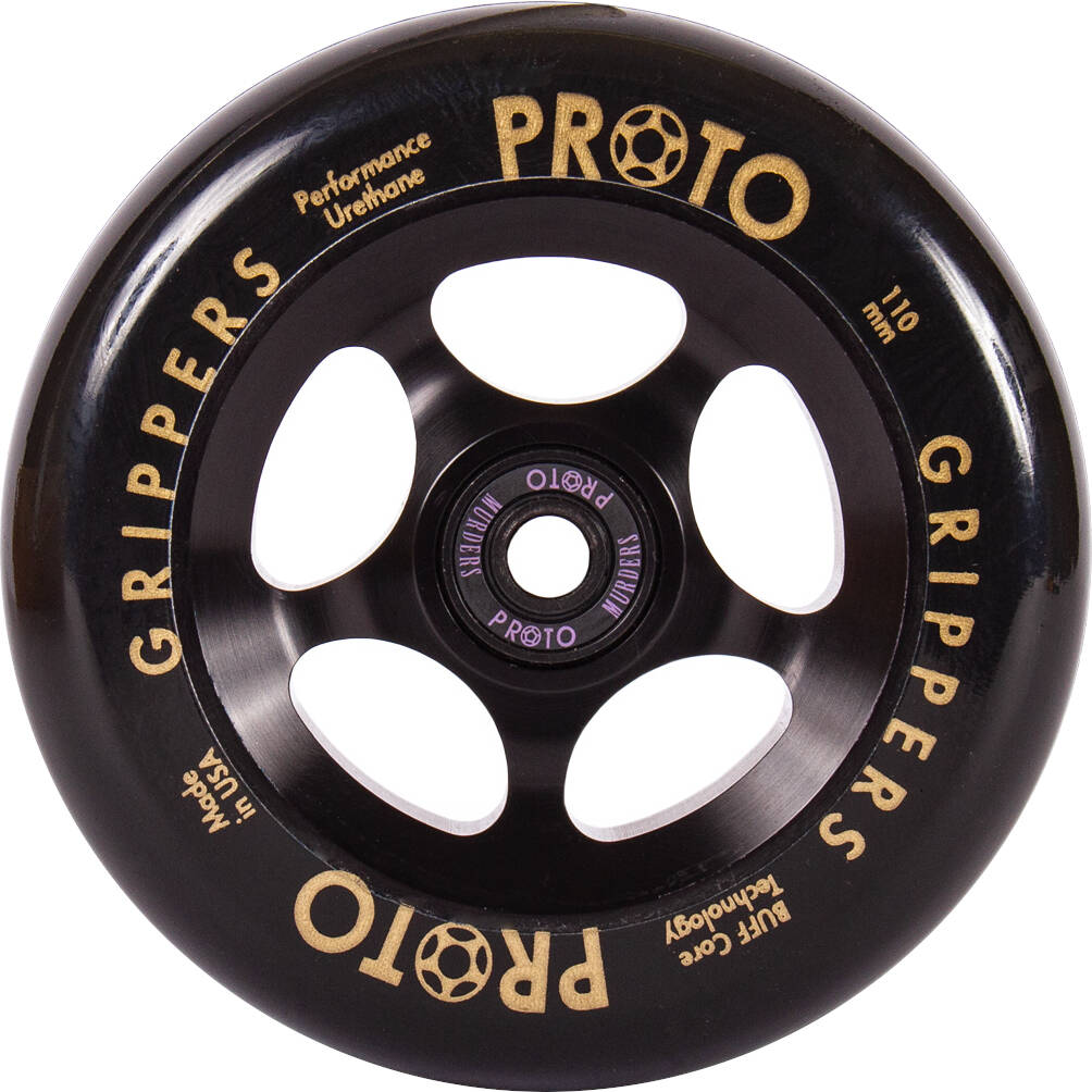 PROTO 110mm Gripper Wheel - Black on Black