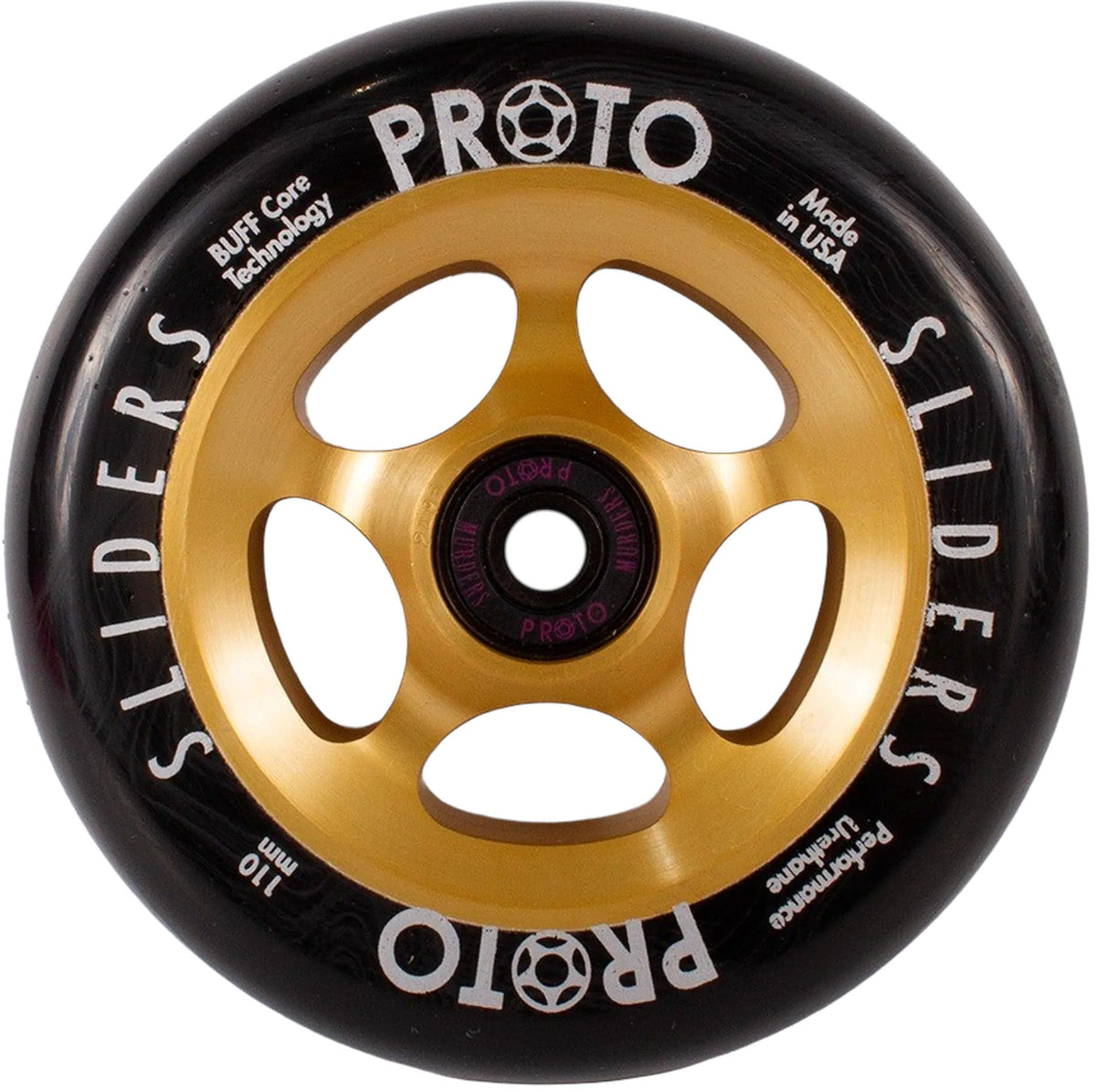 Proto Spoked Sliders Pro 110mm Scooter Wheel - Gold/Black