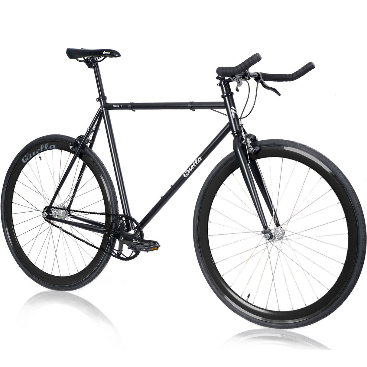 Quella Nero Single Speed Fixie Bike - Black