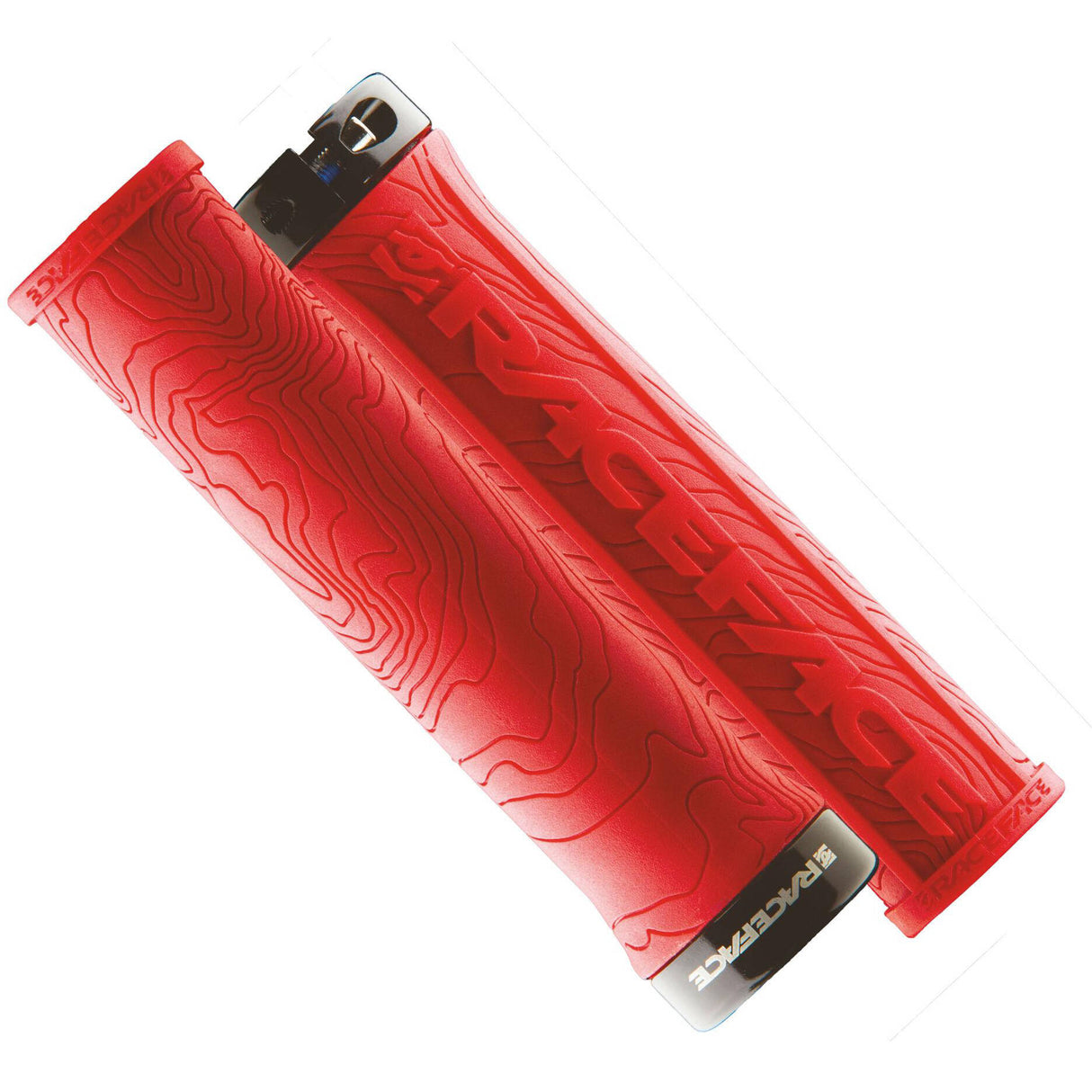 Race Face Half Nelson w/Lock Mountain Bike Grips - Red