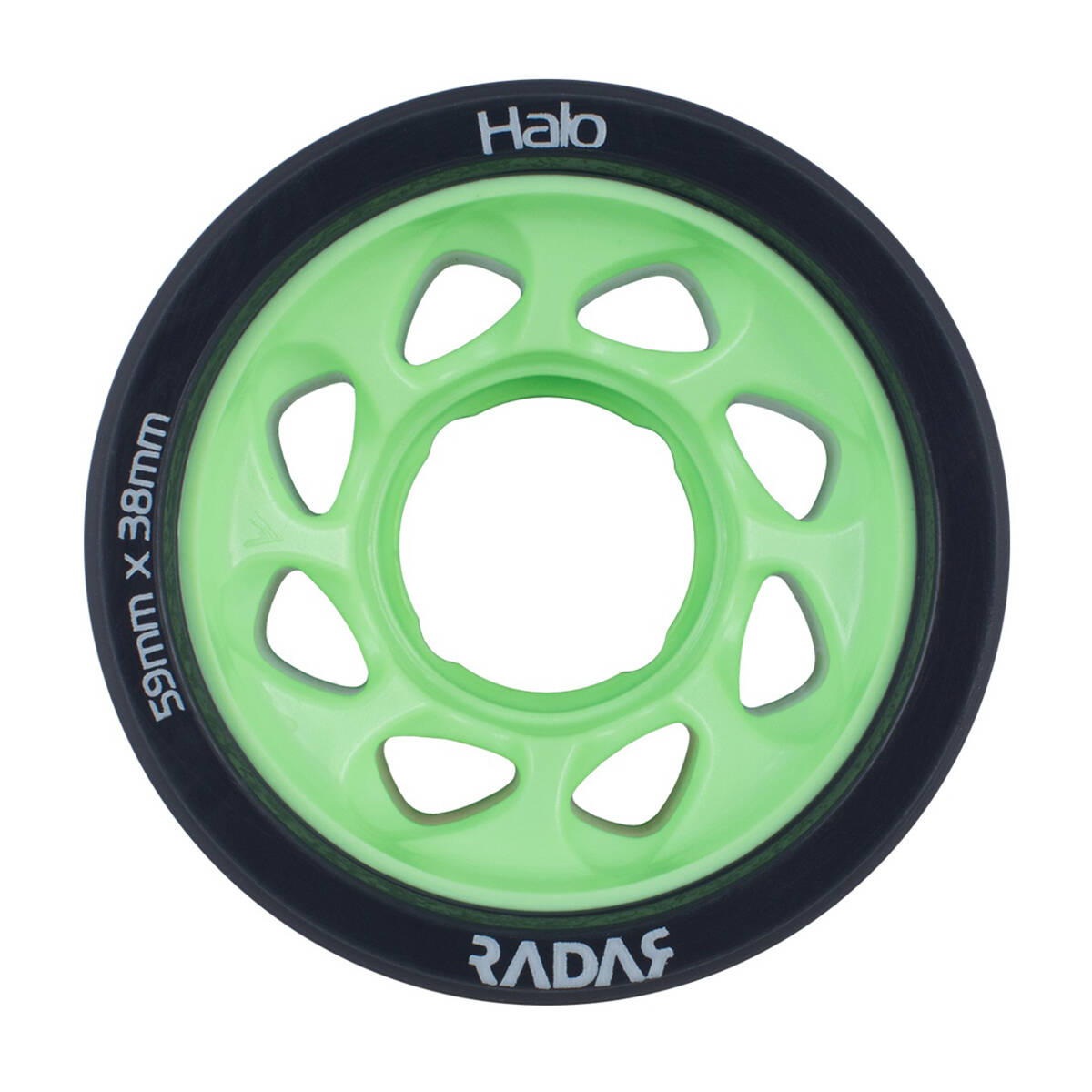 Radar Halo 59mm Roller Skate Wheels - Charcoal/Green 97A