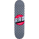 Rad Checker Skateboard Deck - Black/White 7.75"