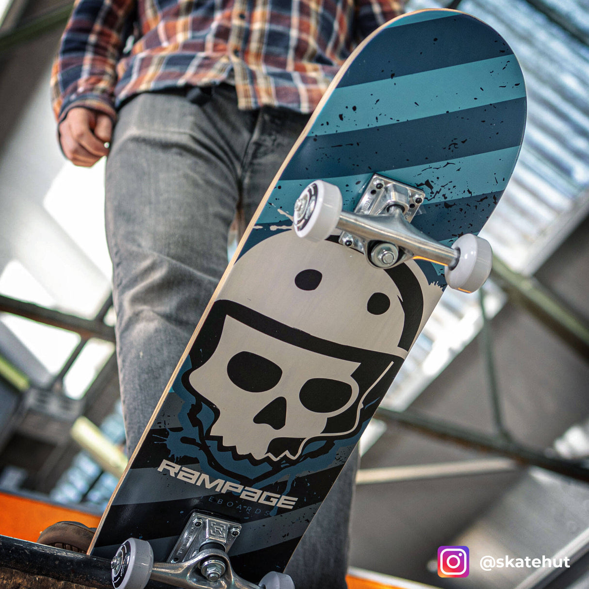 Rampage Bonehead Complete Skateboard 8'' - Blue