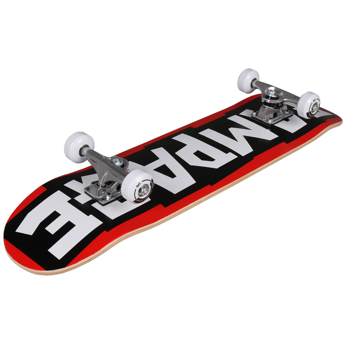 Rampage Block Logo Complete Skateboard - Red/Black 8"