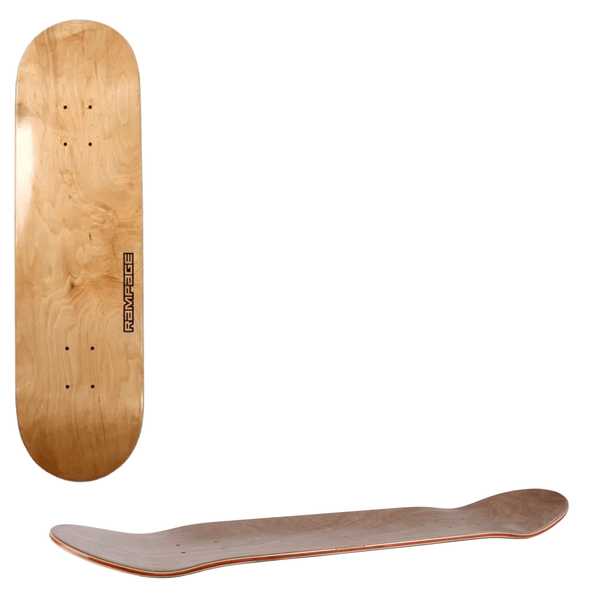 Rampage Stain Premium Skateboard Deck 8.25'' - Natural