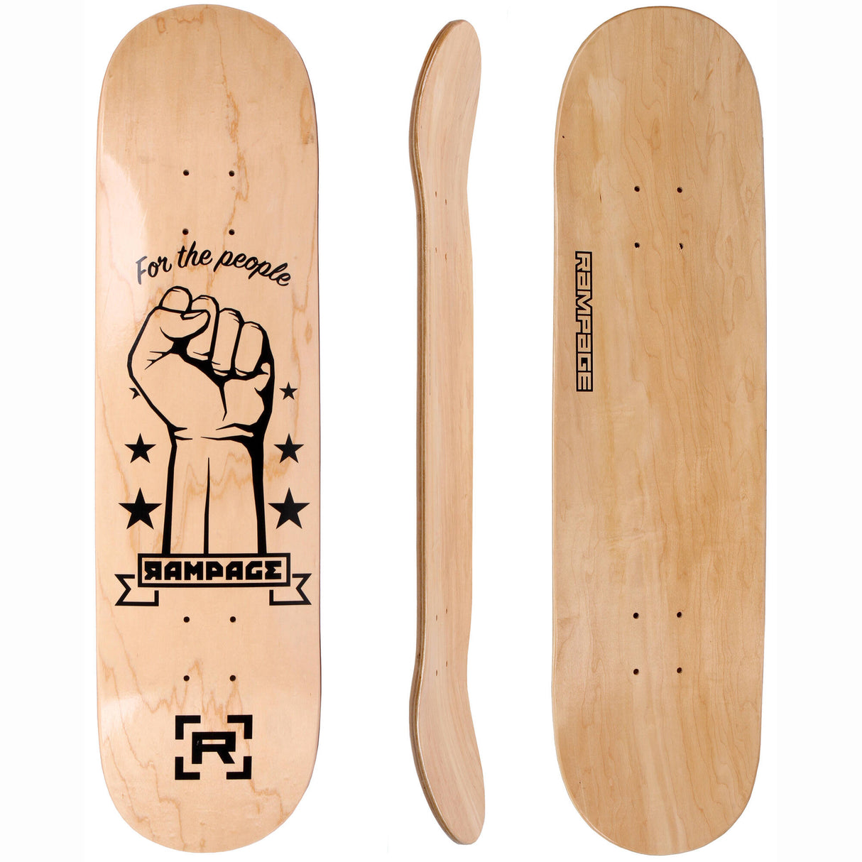 Rampage FTP Skateboard Deck - Natural 8.25''