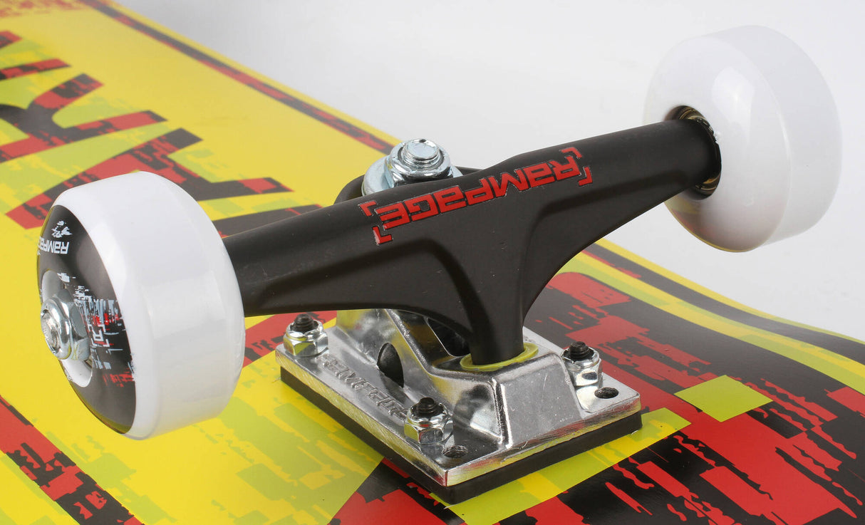 Rampage Glitch Warning Complete Skateboard - Yellow 8''