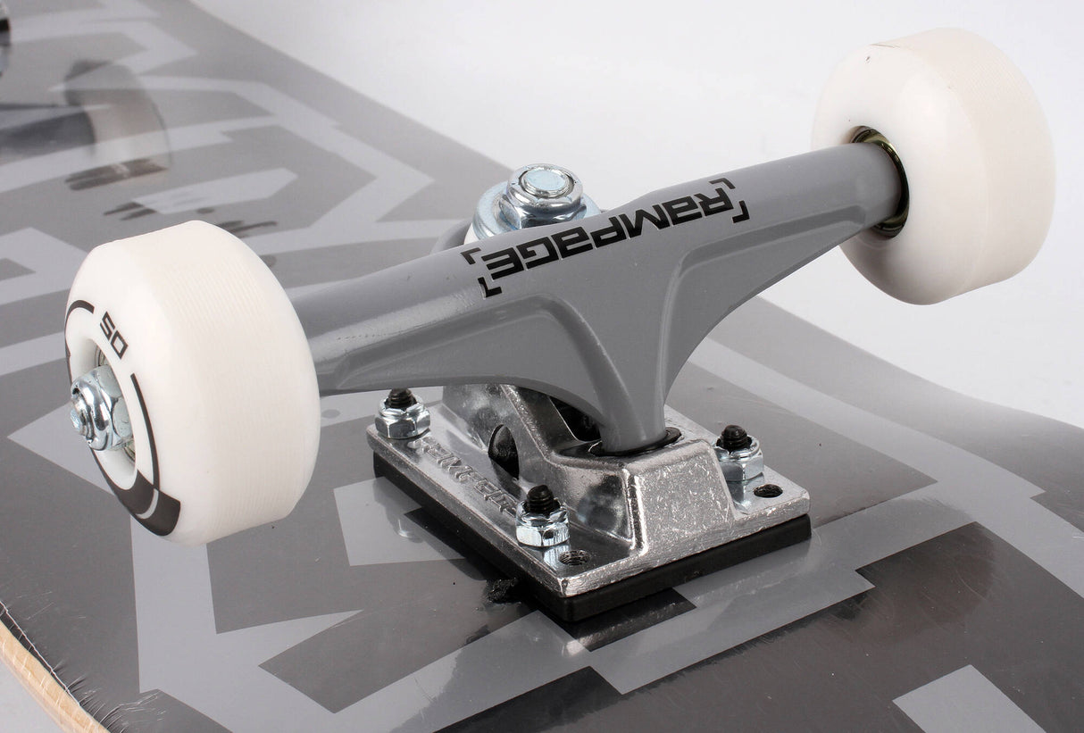 Rampage Block Logo Complete Skateboard - Black/Grey 8''