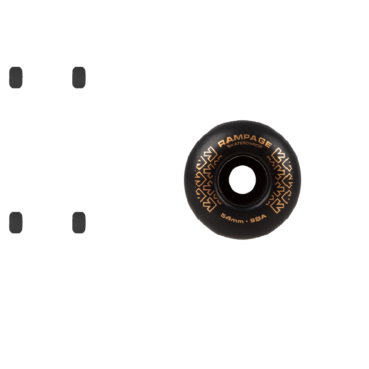 Rampage 99A Skateboard Wheels Black/Gold - 54 x 32mm