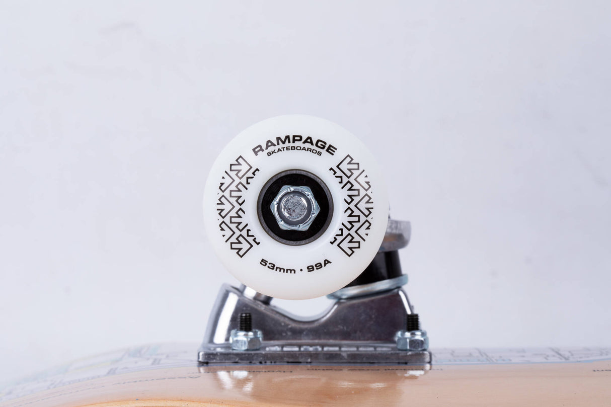 Rampage MIR Schematic Custom Skateboard - Natural 7.75"
