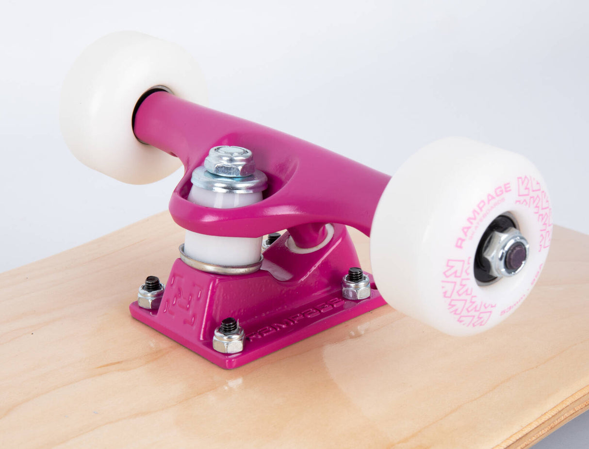 Rampage Stain Custom Skateboard - Natural/Pink 8"