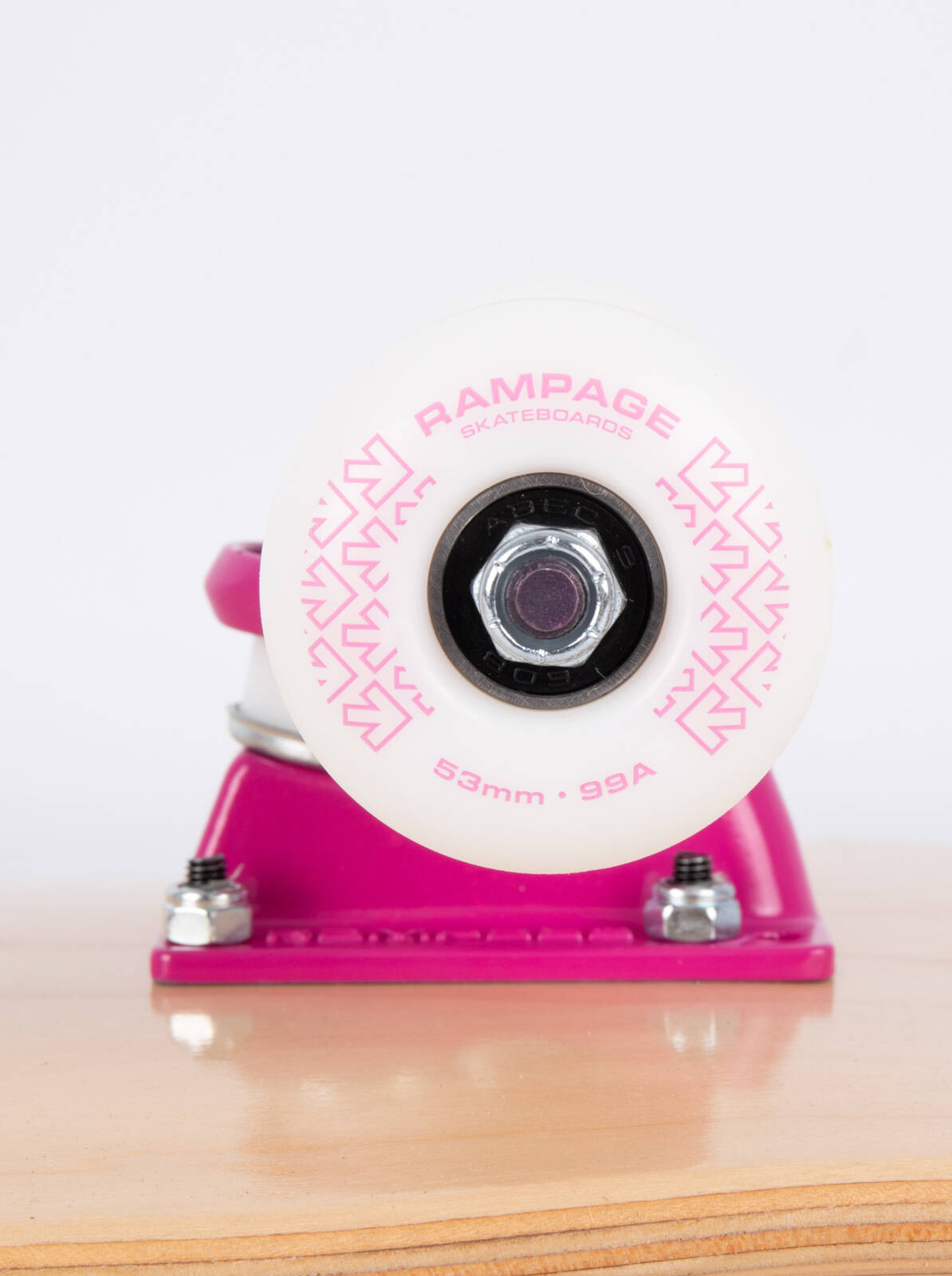 Rampage Stain Custom Skateboard - Natural/Pink 8"