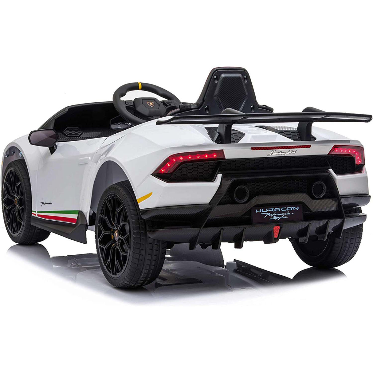 Ricco 12V Lamborghini Huracán Kids Electric Ride On - White