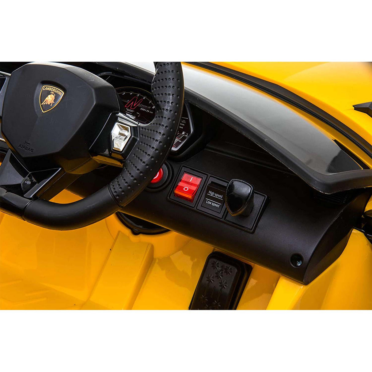 Ricco Lamborghini Aventador SVJ 12V 7A Kids Electric Ride On - Yellow