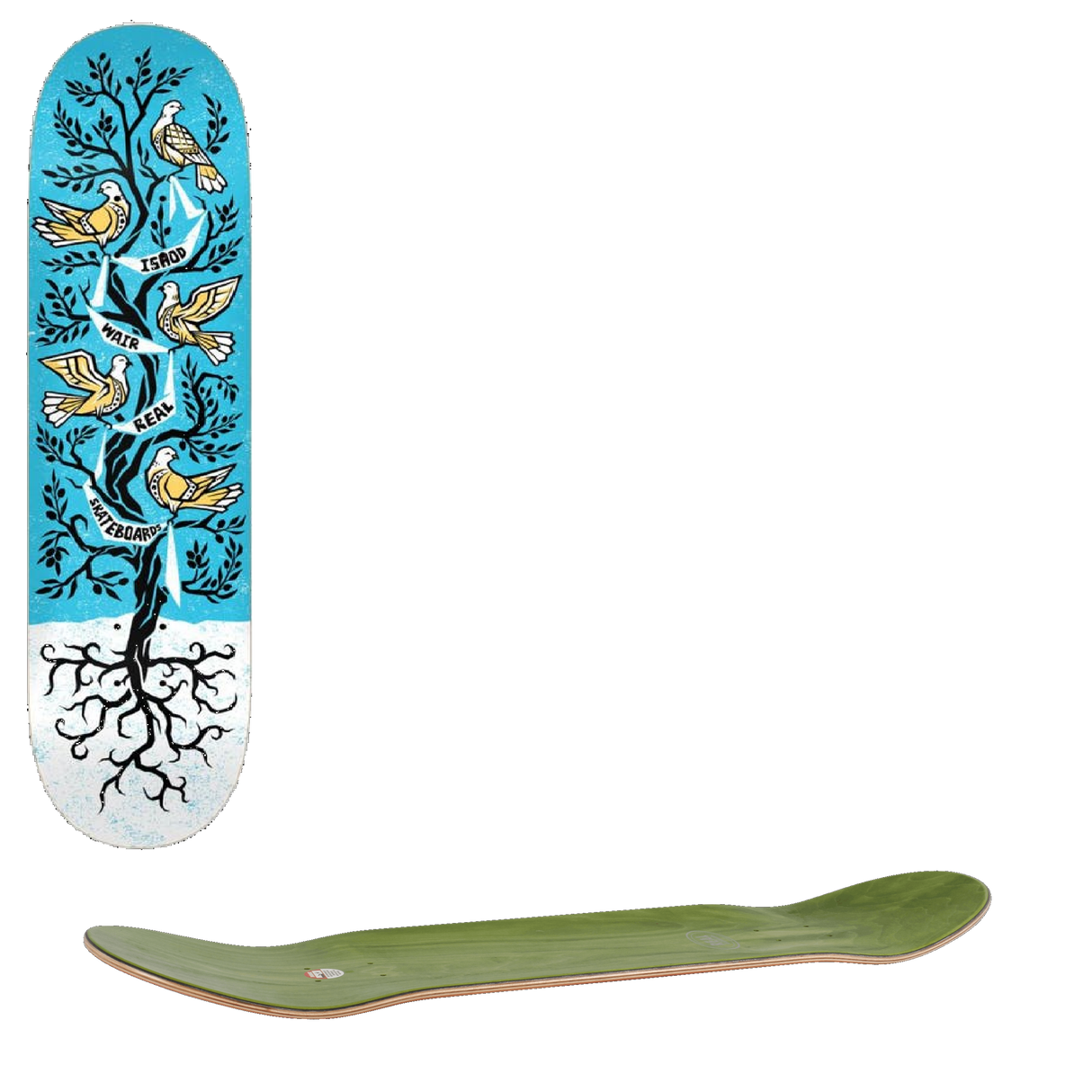 Real Ishod Peace Tree Full SE Skateboard Deck - Blue/White 8.06''