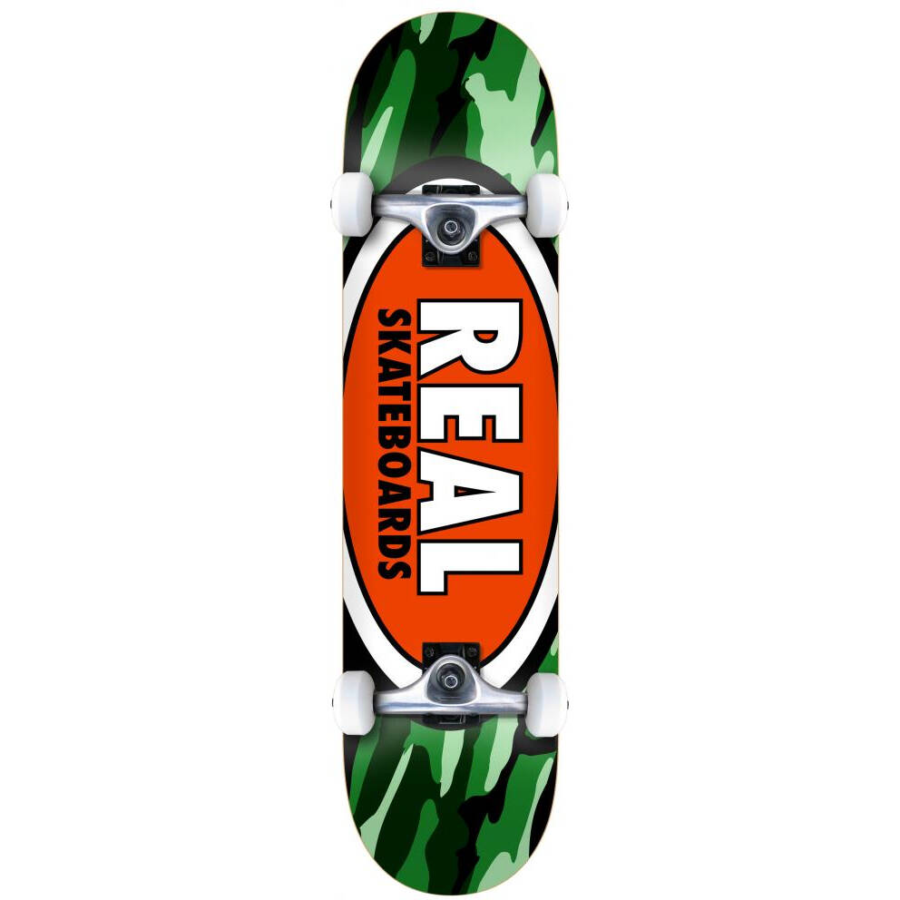 Real Team Oval Camo Complete Skateboard - 7.75''