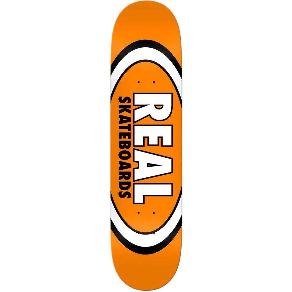 Real Team Classic Oval True Mid Skateboard Deck - Orange 7.5''