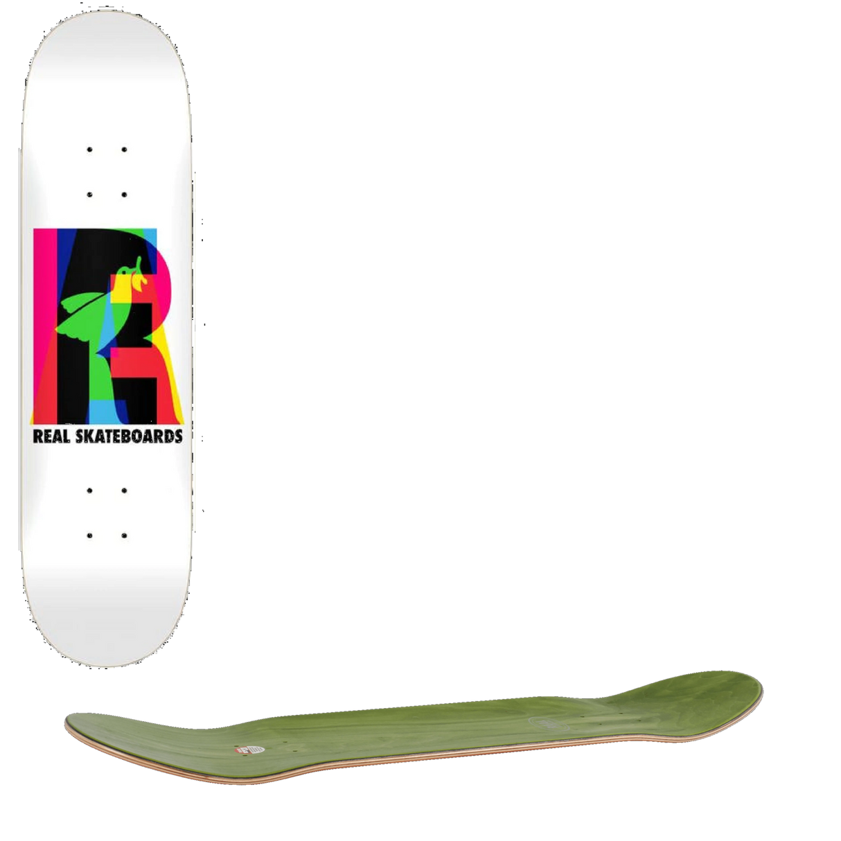 Real Team Eclipsing True Mid Skateboard Deck - White 7.68''
