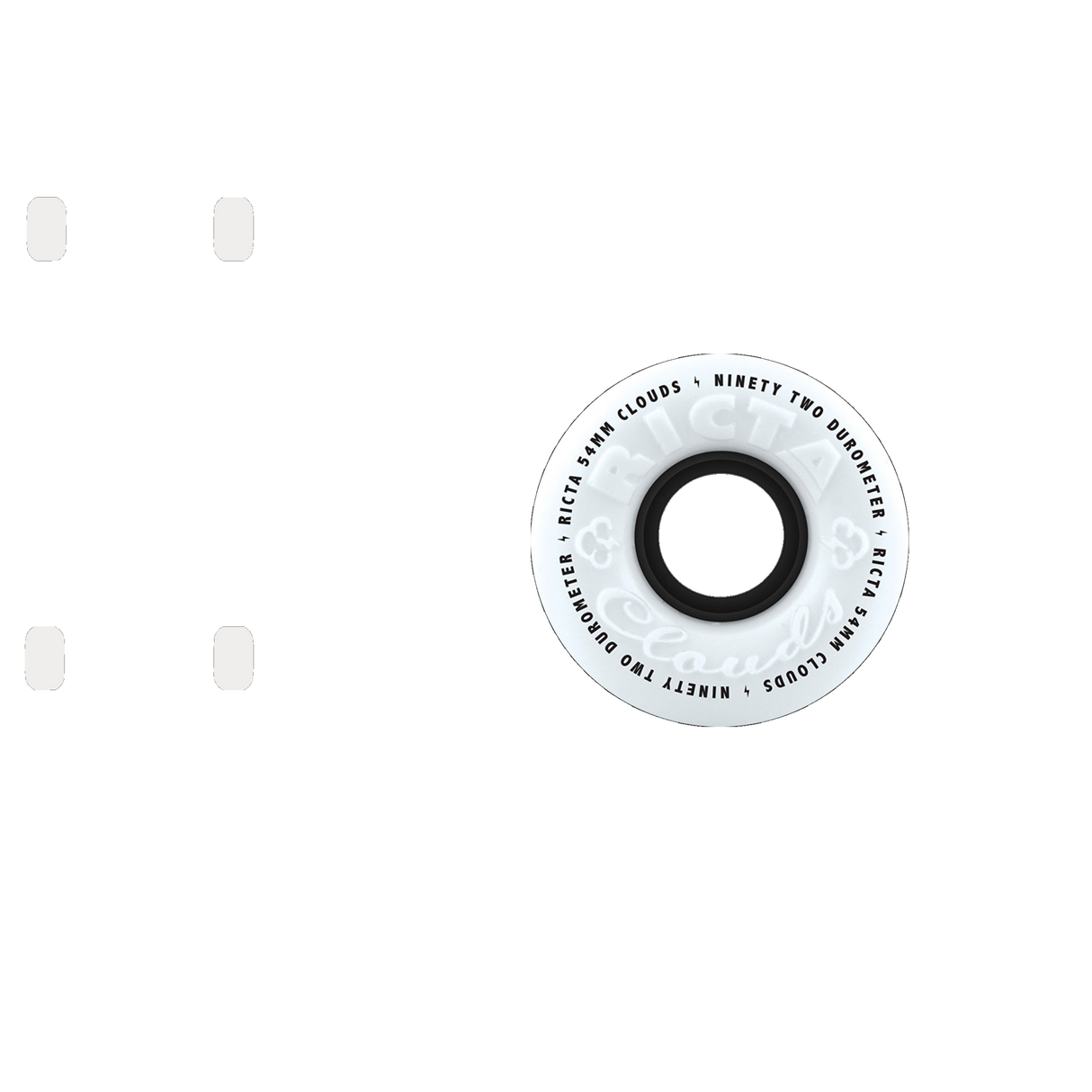 Ricta Clouds 92a Skateboard Wheels - White/Black 56mm