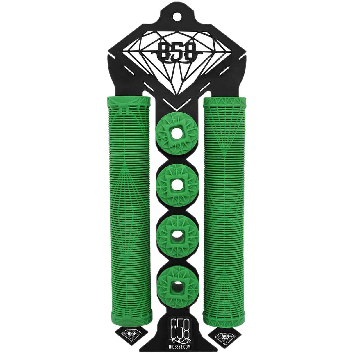 Ride 858 Diamond Scooter Grips - Green