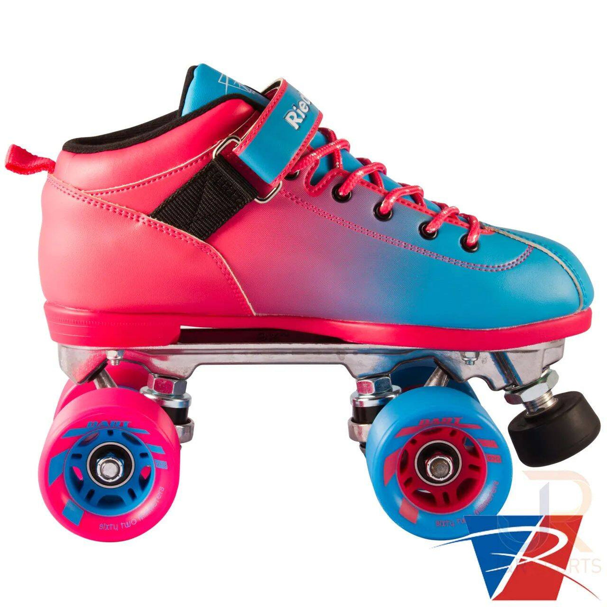 Riedell Quad Roller Skates - Dart Ombre Blue/Pink