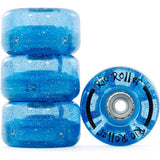Rio Roller Light Up Quad Roller Skate Wheels 58mm - Blue Glitter
