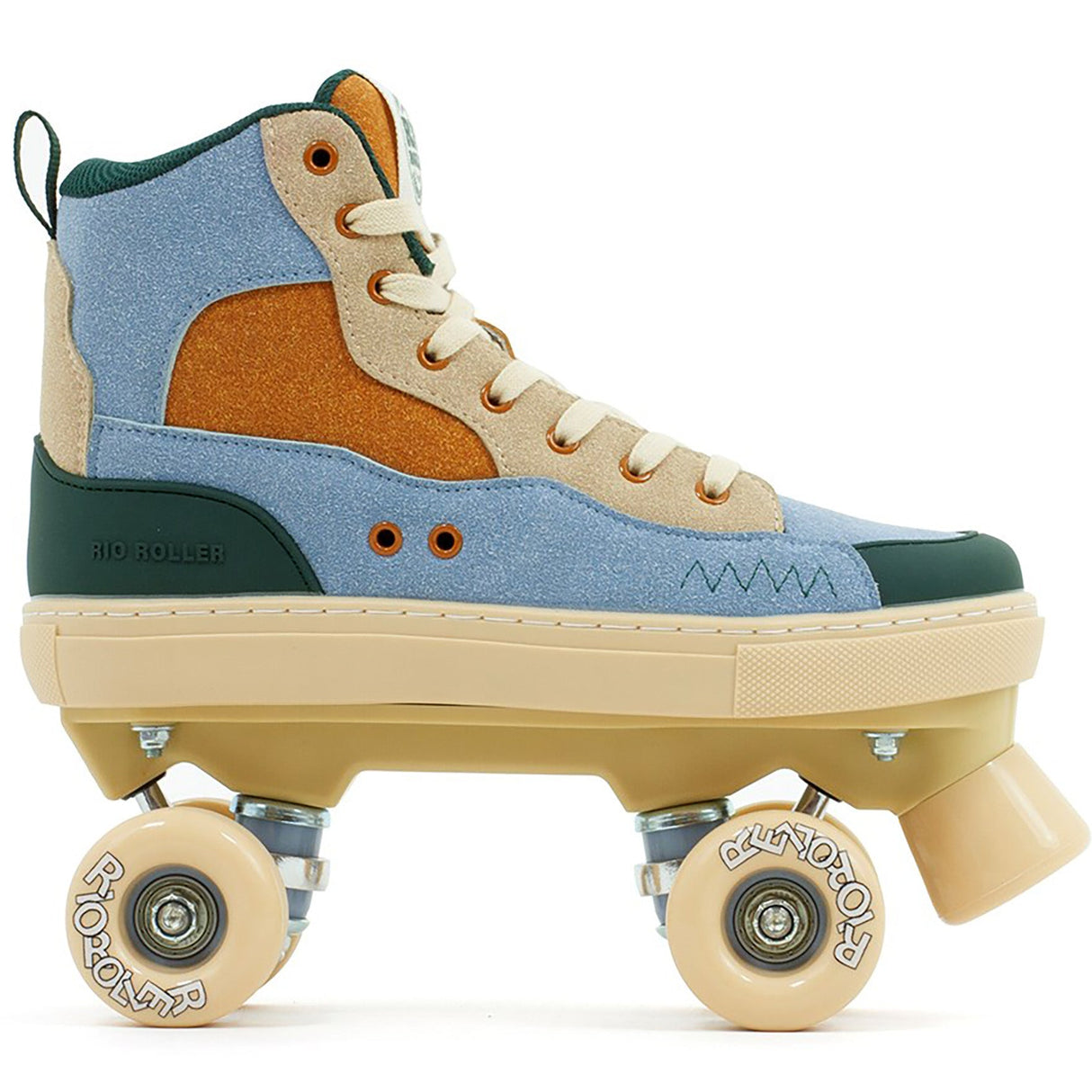 Rio Roller Beats Quad Roller Skates - Blue/Tan