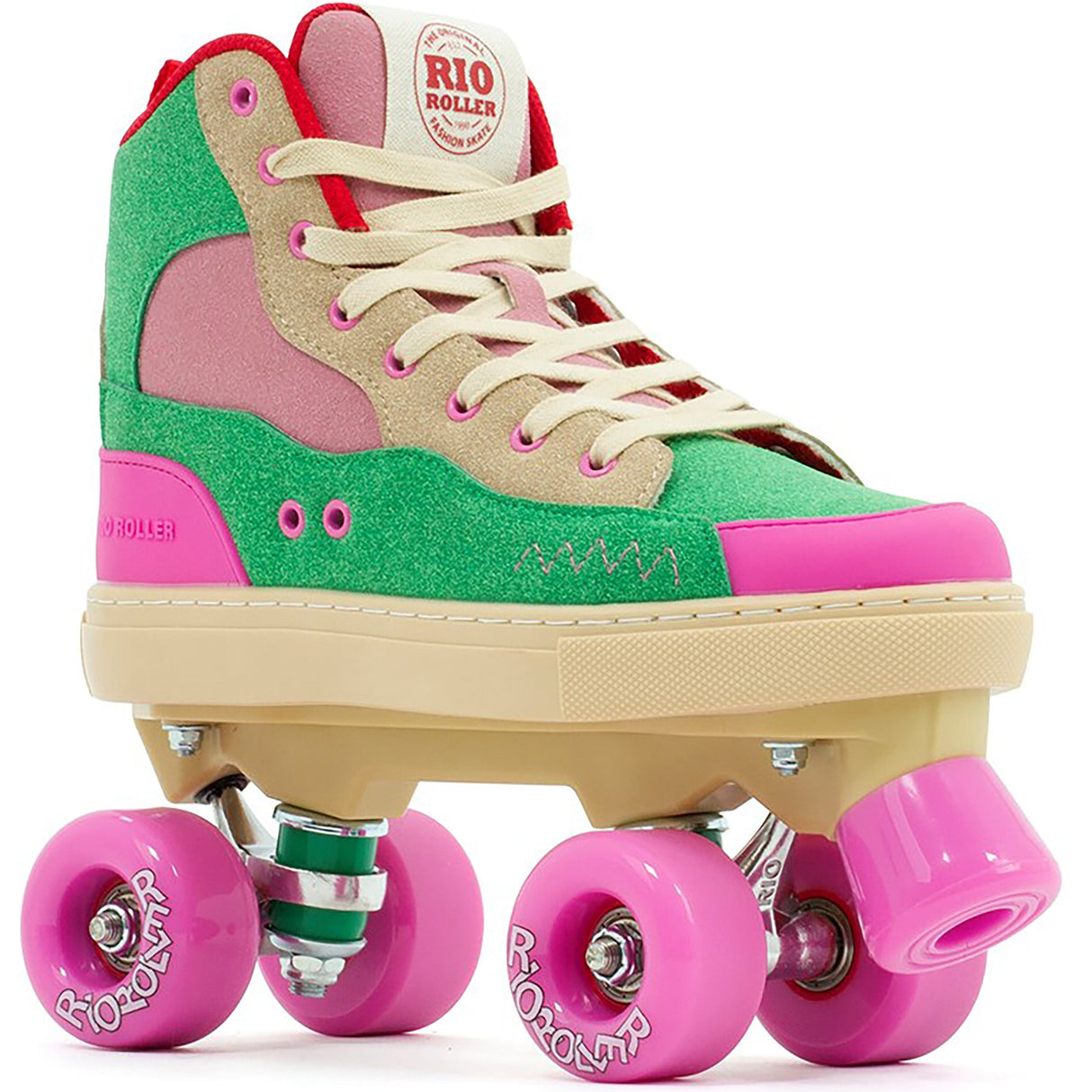 Rio Roller Beats Quad Roller Skates - Pink/Green